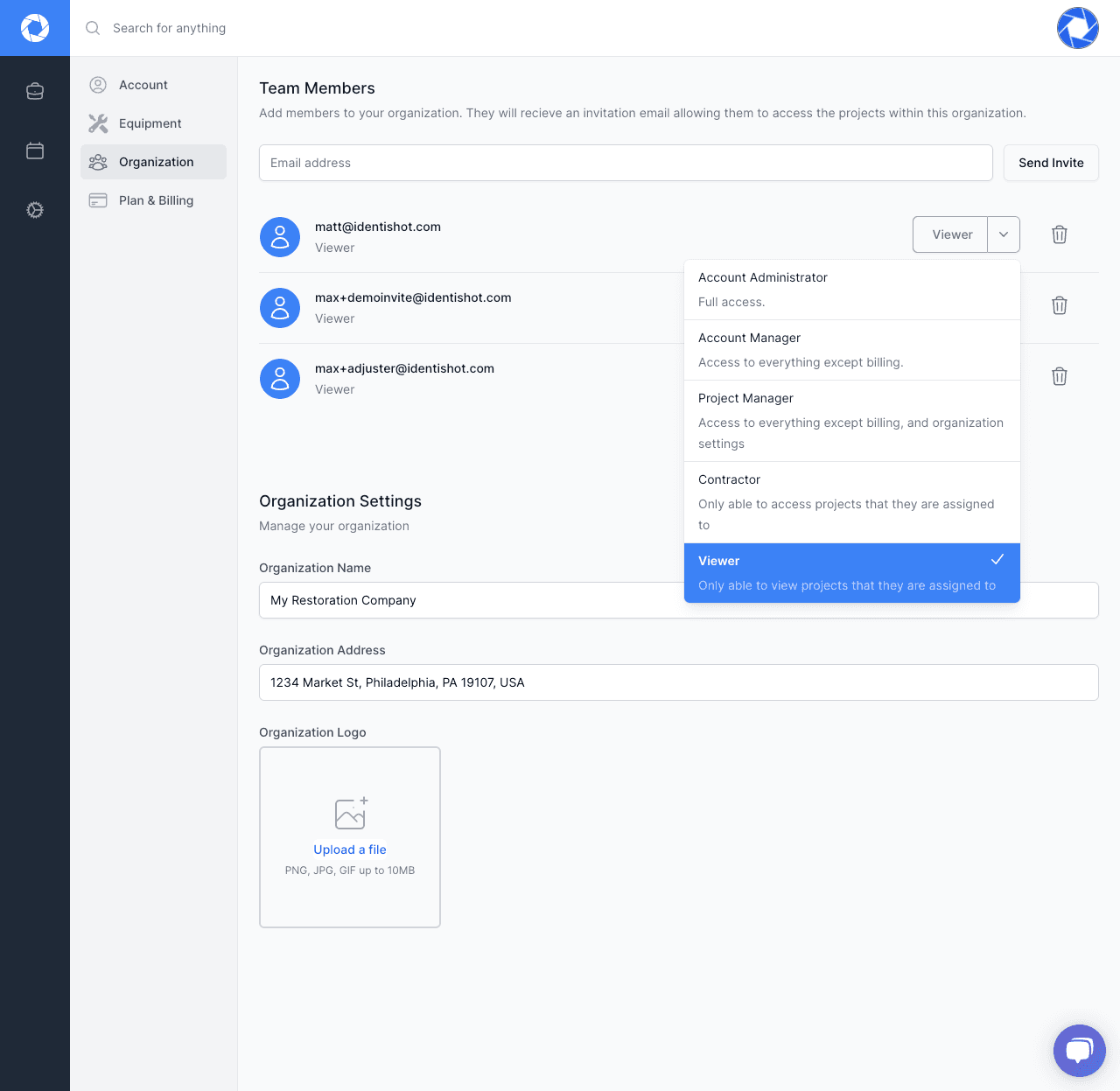 Organization Settings