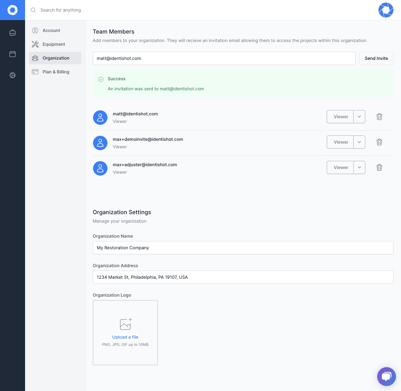 Organization Settings